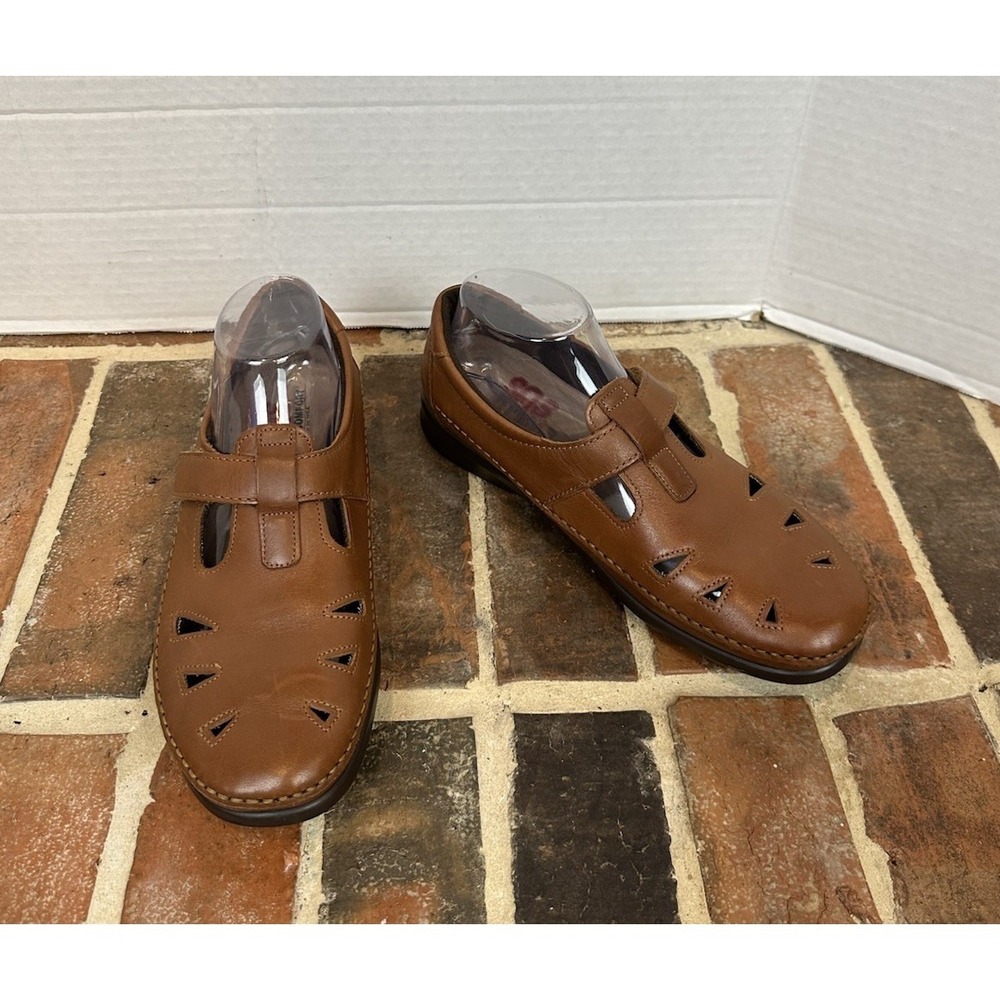 SAS Roamer Women's Size 10 Brown Leather Maryโ Jane Tri-Pad Shoes USA Made